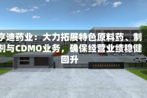 亨迪药业：大力拓展特色原料药、制剂与CDMO业务，确保经营业绩稳健回升