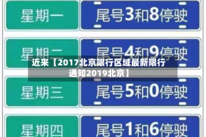 近来【2017北京限行区域最新限行通知2019北京】