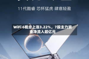 WiFi 6概念上涨3.22%，7股主力资金净流入超亿元