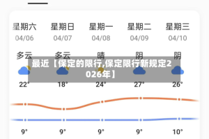 最近【保定的限行,保定限行新规定2026年】
