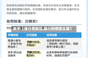 关于【限行奇数日,限行时间怎么算】