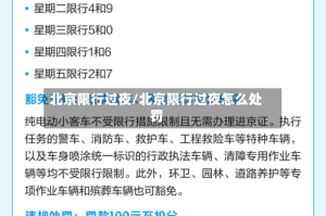 北京限行过夜/北京限行过夜怎么处罚