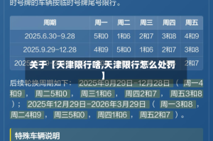 关于【天津限行啥,天津限行怎么处罚】