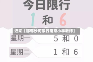 近来【邯郸沙河限行南京小学教师】