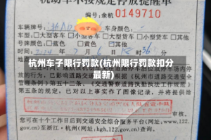 杭州车子限行罚款(杭州限行罚款扣分最新)