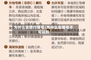 为什么会限行限号/为什么车限号不可以开