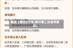 最近【限行2个号,限行第二次会罚款吗】