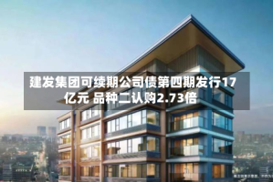 建发集团可续期公司债第四期发行17亿元 品种二认购2.73倍