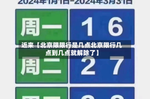 近来【北京限限行是几点北京限行几点到几点就解除了】