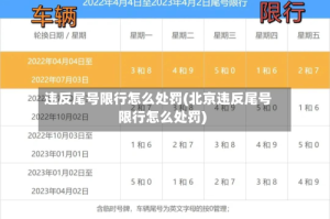 违反尾号限行怎么处罚(北京违反尾号限行怎么处罚)