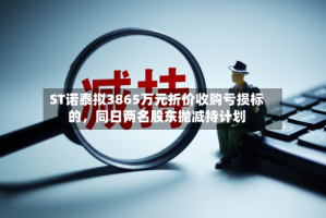 ST诺泰拟3865万元折价收购亏损标的，同日两名股东抛减持计划