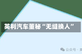 英利汽车董秘“无缝换人”