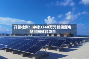 开普检测：中标3340万元新能源电站涉网试验项目