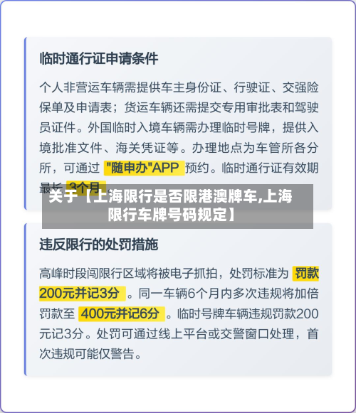 关于【上海限行是否限港澳牌车,上海限行车牌号码规定】-第1张图片
