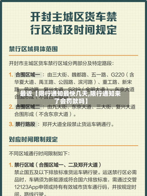 最近【限行通知最快几天,限行通知来了会罚款吗】-第2张图片
