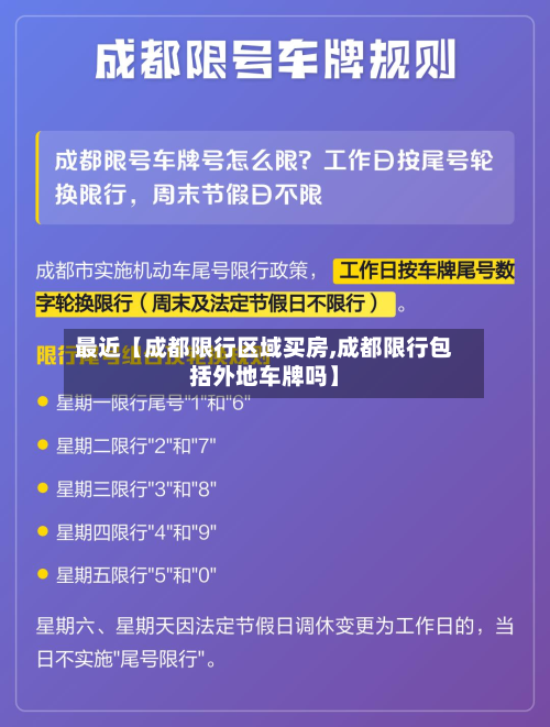 最近【成都限行区域买房,成都限行包括外地车牌吗】-第2张图片