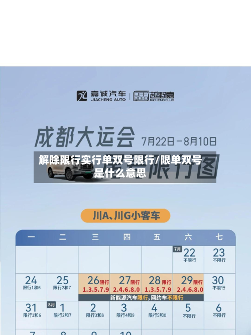 解除限行实行单双号限行/限单双号是什么意思-第1张图片