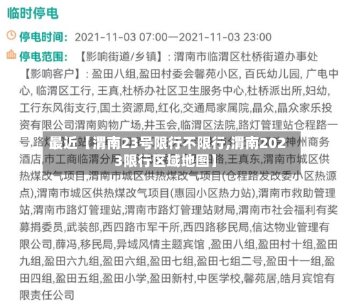 最近【渭南23号限行不限行,渭南2023限行区域地图】-第2张图片