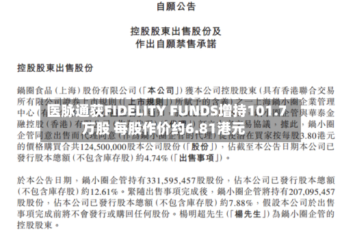 医脉通获FIDELITY FUNDS增持101.7万股 每股作价约6.81港元-第1张图片