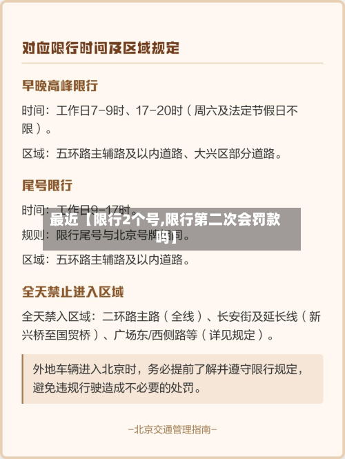 最近【限行2个号,限行第二次会罚款吗】-第1张图片
