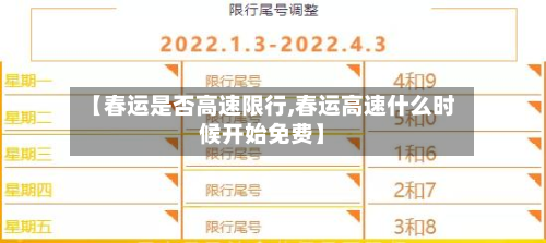 【春运是否高速限行,春运高速什么时候开始免费】-第3张图片