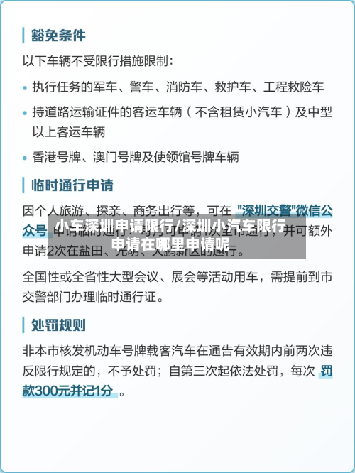 小车深圳申请限行/深圳小汽车限行申请在哪里申请呢-第1张图片
