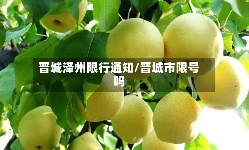 晋城泽州限行通知/晋城市限号吗-第1张图片