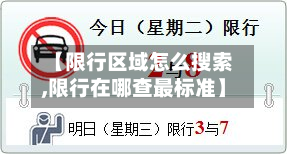 【限行区域怎么搜索,限行在哪查最标准】-第1张图片