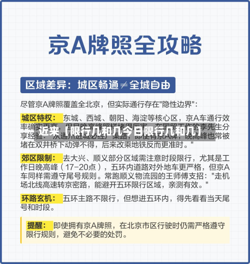 近来【限行几和几今日限行几和几】-第1张图片