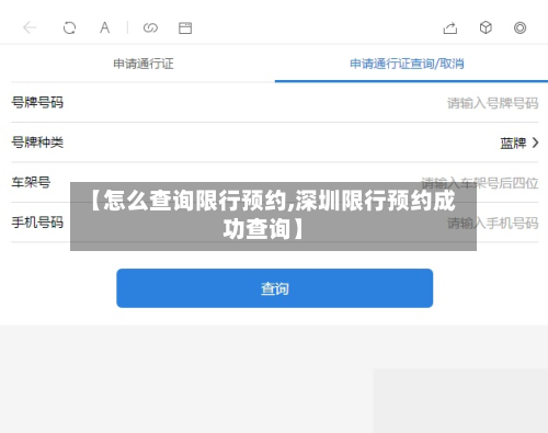 【怎么查询限行预约,深圳限行预约成功查询】-第3张图片