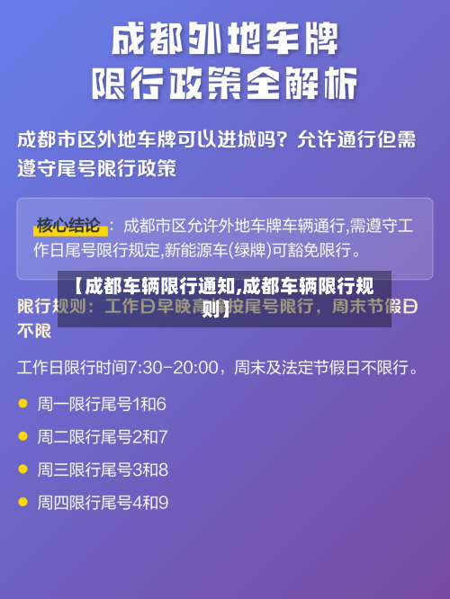 【成都车辆限行通知,成都车辆限行规则】-第1张图片