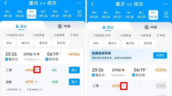 国庆高铁票涨价？12306回应